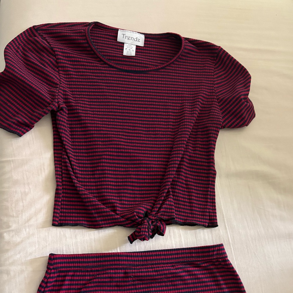 LC Trendz Red and Black Striped Dress